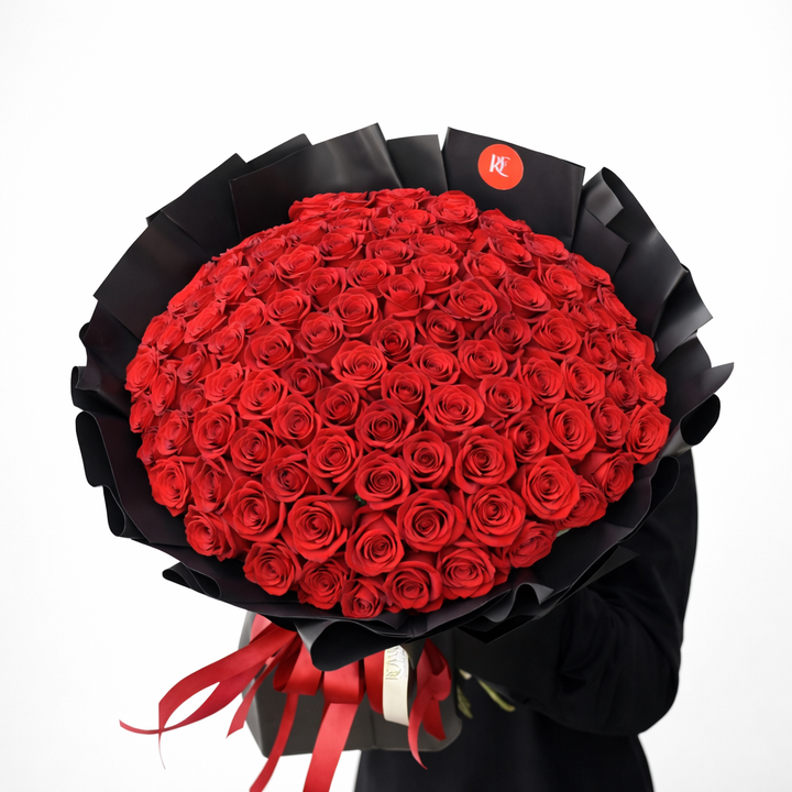 101 Red roses Premium Long Stem 100cm