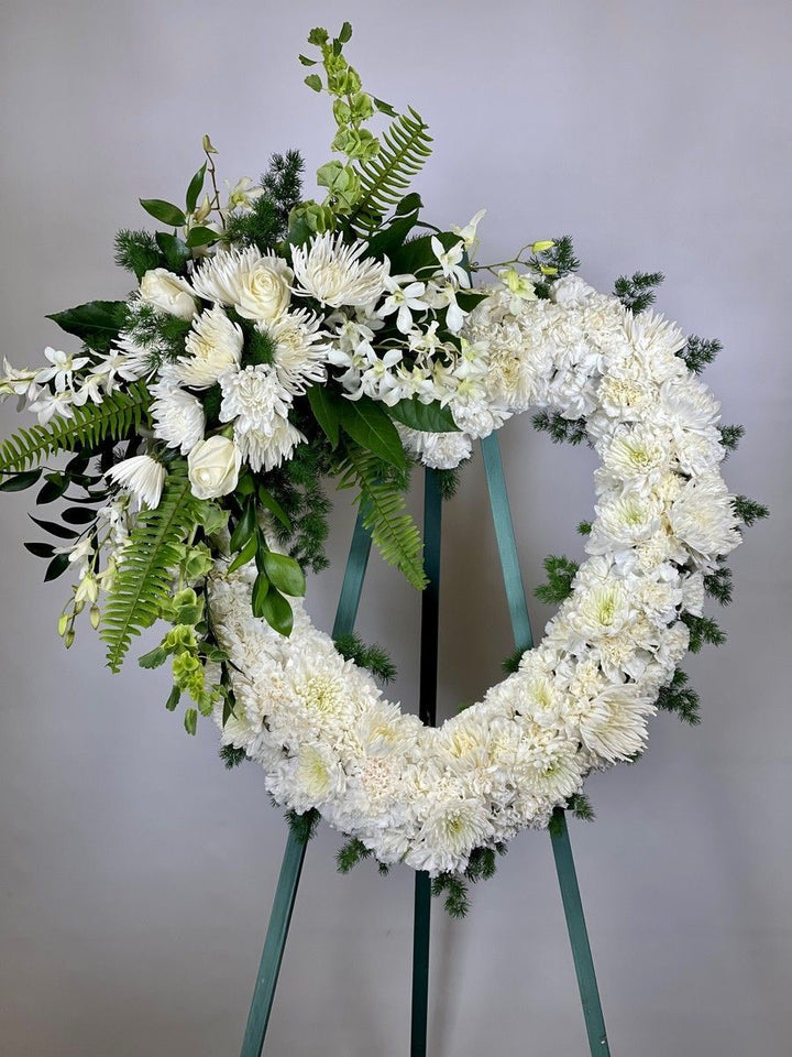 Carnations Heart Funeral Wreath